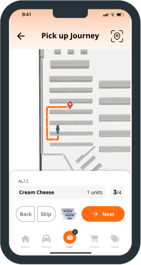 Phone screen showing navigation feature